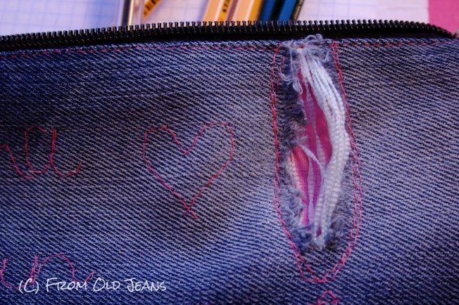 pencil case from old jeans