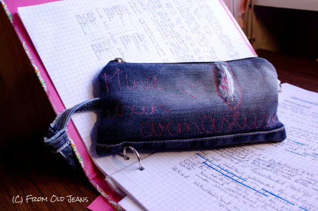 pencil case from old jeans
